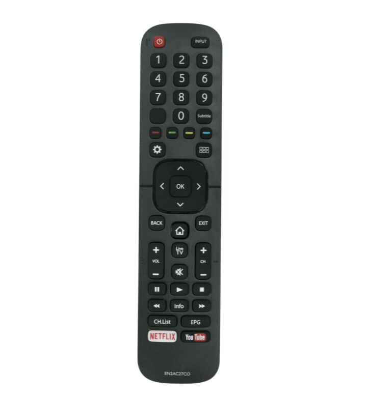 Replacement Remote Control EN2AC27CO for Hisense EN2AC27CO with YouTube NETFLIX