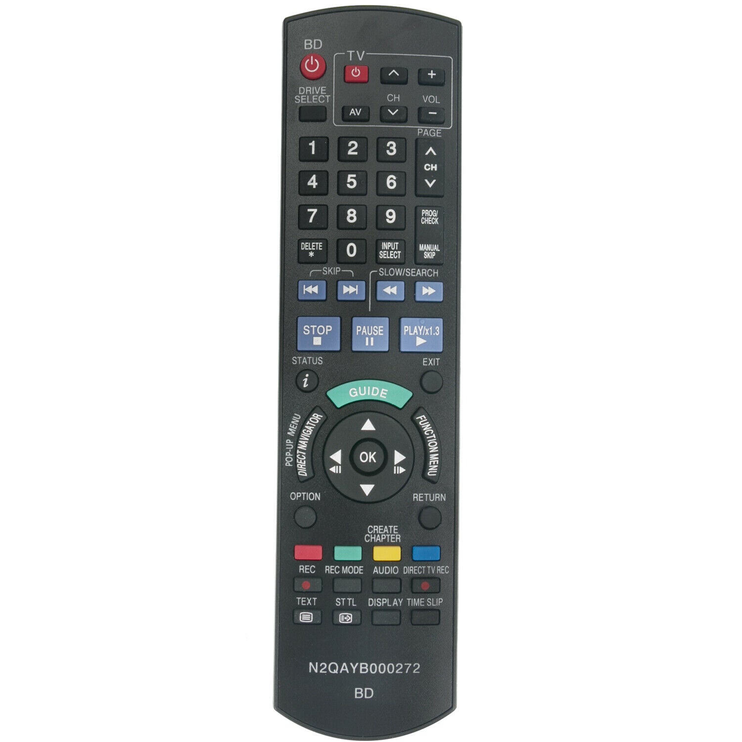 N2QAYB000272 Replacement Remote Control for Panasonic DMR-EX81SEGK DMR-BW500