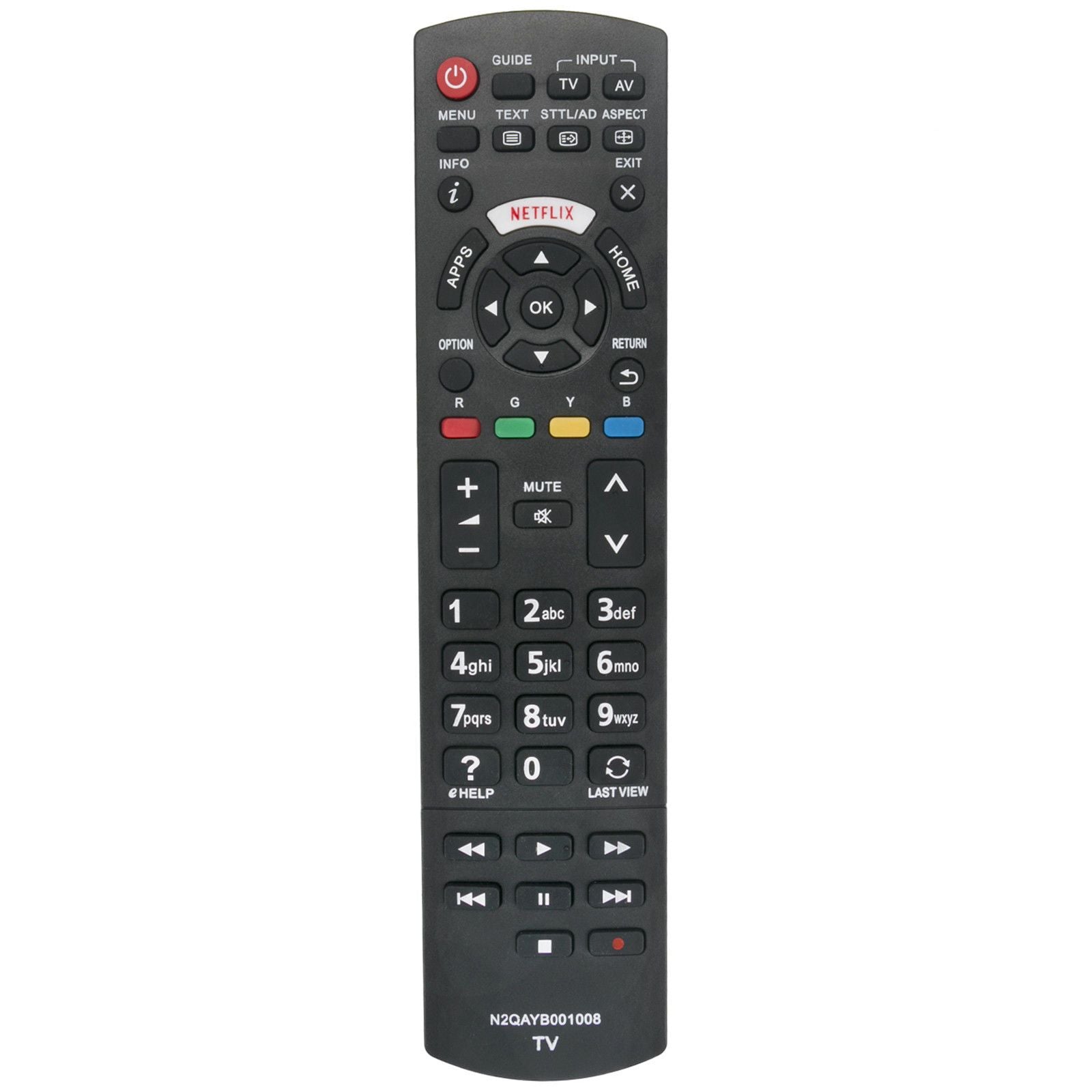 N2QAYB001008 Netflix Replacement Remote Control for Panasonic Plasma TV TH-55CS650Z TH-40DS610U