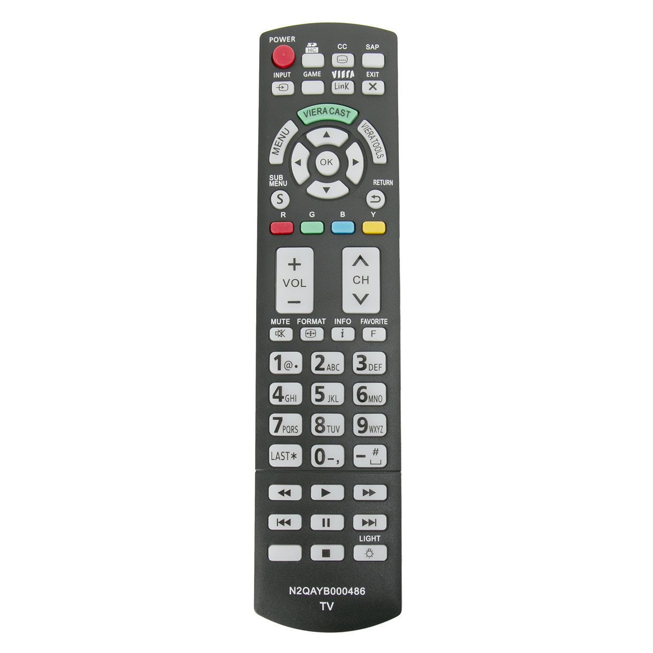 N2QAYB000486 Replacement Remote Control for Panasonic TV TCP42G25 TCP42GT25