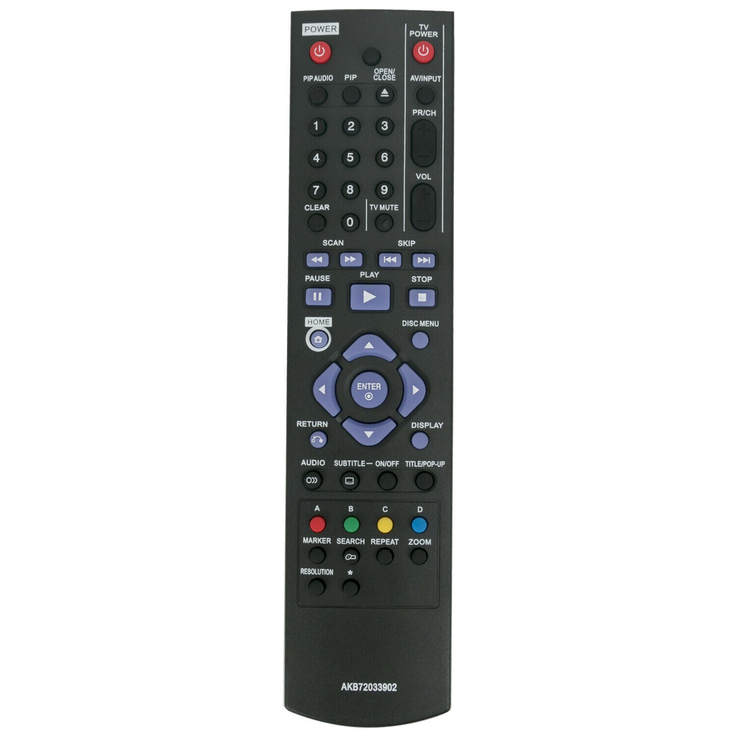 AKB72033902 Replacement Remote Control For LG DVD BD370 BD-370 BD360